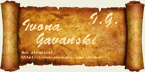 Ivona Gavanski vizit kartica